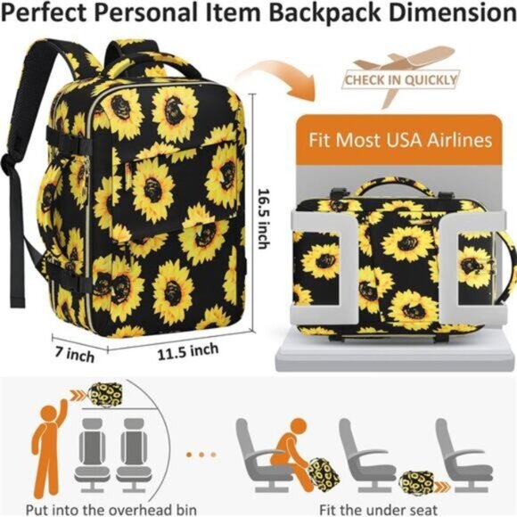 Carry on Backpack for Women Floral
